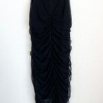 Lovers + Friends Black Mesh Ruched Midi Dress Photo 6