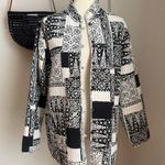 Black & White Floral Patchwork Quilted Reversible Jacket Size M Photo 0