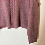 Vintage Haberdasher Tweed Cable Knit Sweater Wool Blend Mauve Large 90s Pink Photo 2