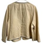 J.Crew Cropped 100% Linen Lady Jacket Raffia Woven Details Size 18 Old Money Photo 1