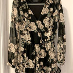 ASTR  Floral Romper Size Medium Chiffon Style Material Long Semi Sheer Sleeves Photo 0