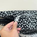 Womens Romper Size Medium Black White Print Strappy Shorts Lined Tank Cross Back Photo 3