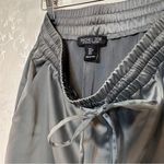 Rachel Zoe Charcoal Cargo Pants Grey Small Satin Silk Wide Leg Photo 2