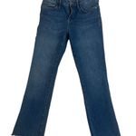 Free People Straight Leg Jeans Stretch Denim Raw Hem Medium Blue Wash 27x 26 Photo 0