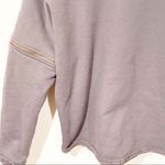 Lime & Vine Womens Small Grey Zip Off Sleeves Crewneck‎ Sweatshirt Gray Photo 3