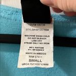 Wrapper  Aqua Ruffle V-Neck Blouse Photo 2