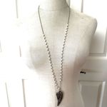 Faux pearl half angel wing locket pendant necklace Photo 2