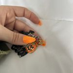 Vintage AJMC Large Halloween Cat Jack O Lantern Bat Boo Enamel Pewter Brooch Pin Silver Photo 1