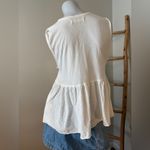 We The Free Free People  Anytime Tank Top Peplum Ivory/ Off-White Small Photo 6