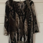 Chico's Chico’s Size‎ 2 Multi Print Classic Cardigan Dress Up or Down  Large 12/14 Photo 0