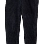 ZARA Corduroy Straight Leg High Rise Cropped Pants Trousers Raw Hem 31 Black Photo 0