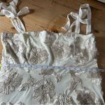 Lulus Truly Inspiring Ivory Mesh Floral Applique Tie-Strap Mini Dress Photo 6