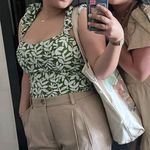 Abercrombie & Fitch Green and White Floral Blouse Photo 1