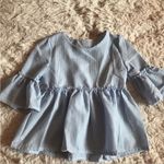 SheIn Light Blue Gingham Ruffle Sleeve Blouse • Size M • Summer, Yacht, Boat style Photo 4