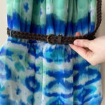 Lila Rose Lily Rose Tie-Dye Maxi Dress, Blue and Green High-Neck Dress, Size XS Photo 4