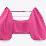 ZARA Pink Puffy sleeve blouse top MEDIUM Photo 0