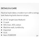 Madewell Chic M Chevron Stripe Swing Tank Linen Blend Top Sleeveless Boho Photo 5