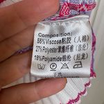 Knit Mix Pink Zigzag Knit Short Sleeve Sweater Retro Mod Preppy Top L Purple Size L Photo 4