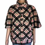 Liz Claiborne Plaid Buttoned Fleece Cape Photo 0