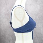 None Blue Padded Adjustable String Clasp Bikini Top Swimwear Medium Photo 1