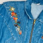 Vintage cotton denim Jean jacket horse / ranch / cowgirl theme embroidered patch Blue Photo 7