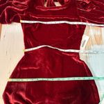 Reformation  Livia Velvet Silk Dress Puff Sleeves Crimson Red Size 0 Photo 9