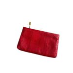 Saks 5th Avenue SAKS FIFTH AVENUE Vintage Red Eel Skin Clutch Handbag Photo 8