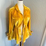 Cinq à Sept Mathieu Velvet Utility Jacket in Sunflower, Size Medium, EXCELLENT Gold Photo 9
