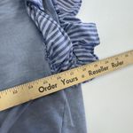 Pilcro  Shirt Womens XS Blue Ruffle Flutter Sleeve Cotton Knit Striped Ribbed Hem Photo 5