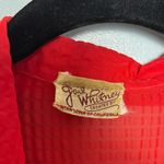 Vintage 1940s Gail Whitney Button Up Midi Dress Sheer Textured Cherry Red Size 6 Photo 5