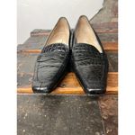 Talbots Vintage Croc Embossed BlackLeather loafers Minimalist Size 7 Photo 6