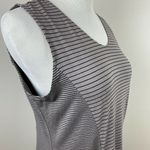 Habitat Dress Small Gray Black Stripe Pockets Stretch Knit Sleeveless Tank Knee Photo 2