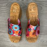 Yoki  Womens Wedge Mule Sandal shoes floral flower 70s style size 6.5 tropical Photo 6