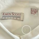 Vintage Floral Embroidered Shirt Long Sleeve Women White Size 14 Petite Blouse White Photo 8