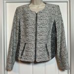 Calvin Klein Black & White Women’s Classic Cotton Blend Zip Up Business Blazer Photo 0