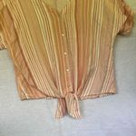 Como vintage PLUS SIZE  Pink and Cream Striped Blouse Photo 4