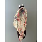Venus  Floral Blouse Size 2 Oversize Lace Flounce Sleeve Milkmaid Prairie (M) Photo 5