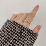 Boutique 14k Gold Plated S925 Hollow Simulated Diamond‎ Ring, Adjustable Photo 10