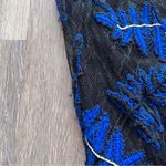 NWT yigal azrouel 2016 collection blue laced leather trim midi dress Black Size 10 Photo 9