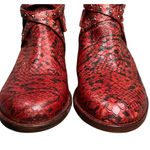 Free People Alamosa Ankle Boots Womens US 6 Red Ref Snake Print Studded Bootie Photo 6
