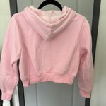 Pink Cropped Zip Up Hoodie Photo 1