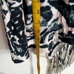 Black White Fringe Tunic Top, Boho, Indie, Festival, Hippie, Grunge,‎ Large Photo 3