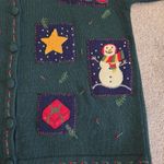 Talbots 100% Lambswool Vintage Christmas Santa Holiday Cardigan Sweater Size M Photo 10