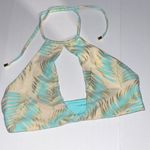 Beach Bunny NWOT  Blue & Gold Tropical HalterNeck Keyhole Bikini Top & Bottom Set Photo 4