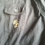 Harley Davidson Flirt Black Cap Sleeve Epaulets Waist Collar Blouse Top Womens M Size M Photo 9