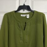 New Direction  Blouse With Pleated Accent - Size Large - Green. NWT Photo 2