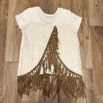 Judith March  Western Top With Leather Fringe and Lace Photo 2