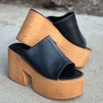 Mata Shoes Chunky Platform Black Peep Toe Sandal Photo 4