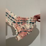 Given Kale Rustic Western Cowgirl Tie Front CropTop Plunging Neckline Peplum SzS Pink Photo 7