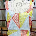 Romeo + Juliet Couture Beaded Geometric Dress White/Orange/Yellow L Photo 3